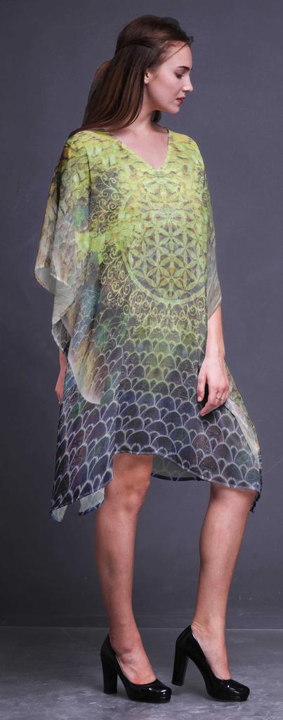 Phagun Short Caftan Midi Dress Beach Swimwear Cover Up Womens Kaftan-4X-5X