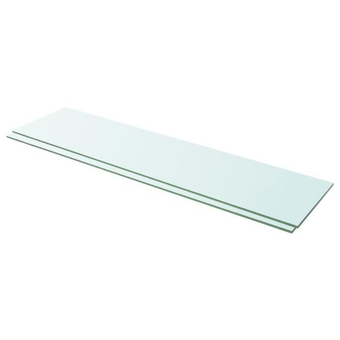 VidaXL Panneaux d'étagère 2 pcs Verre Transparent 100 x 25 cm