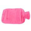 Hot Water Bottle with Plush Cover Men Women 2L PVC Soft Hot Water Bag for Neck Shoulder Soreness Pink