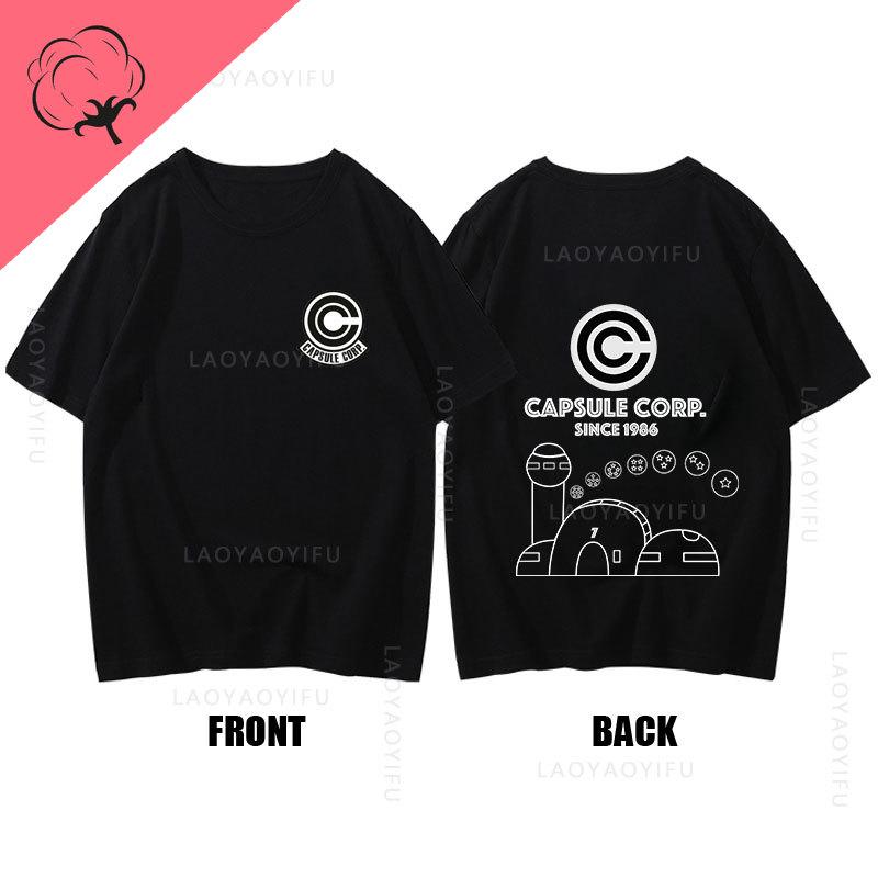 

CAPSULE CORP Theme 100Cotton Japanese Anime Tshirts Harajuku Street Clothing Summer Casual Short Sleeve Tees Men T Shirt Tops L