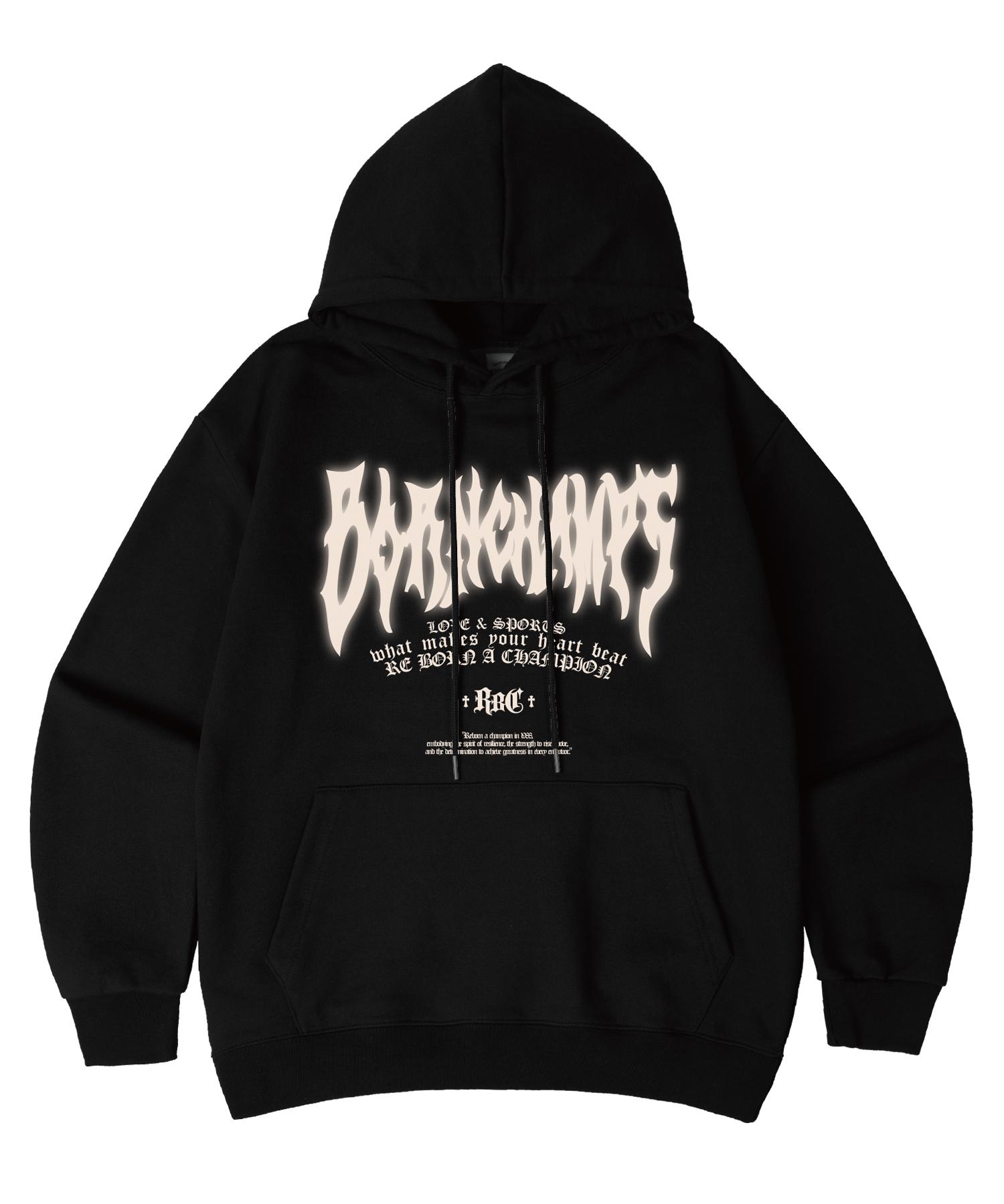 Bonchams [8 Colors] Tribal Shadow Oversized Hoodie B25St02 [Fleece-Lined/No Fleece-Lined] (B Type) Khaki [Fleece-Lined]/Xl