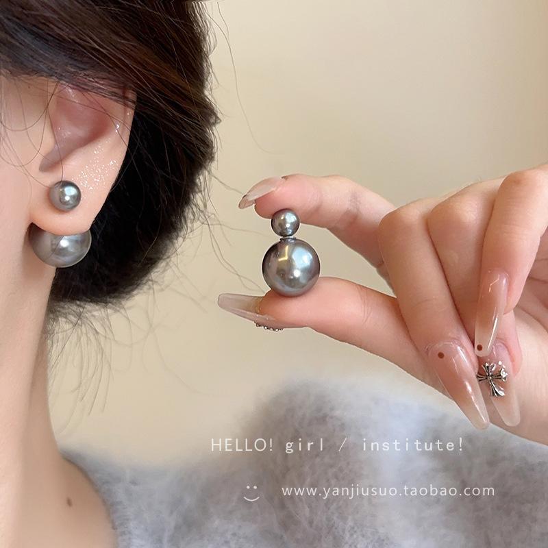 925 Silver Needle Pearl Earrings Women's High-end Sense Niche Temperament Bow Stud Earrings Retro Ear Jewelry Wholesale