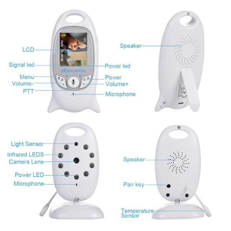 Baby monitor wireless 2.4G 2 pollici Bebe Babysitter Radio Video bidirezionale Telecamera per tata Visione notturna VB601