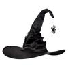 Dámský halloweenský čarodějnický klobouk skládací pro dospělé černý saténový klobouk čaroděje halloweenský kostým na párty pro cosplay karnevaly maškarní plesy