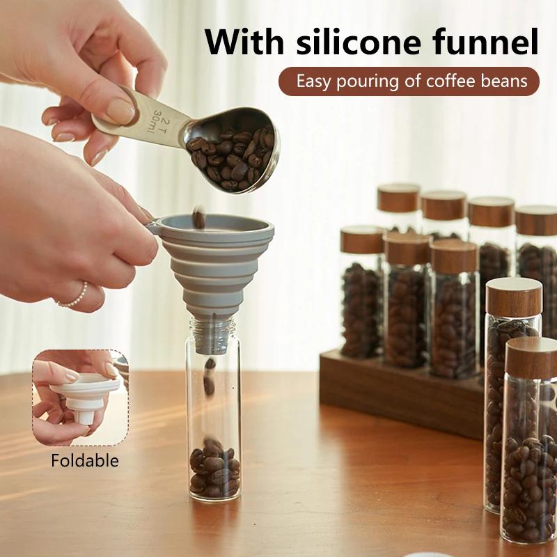 Coffee Bean Storage Container Test Tube Display Rack Coffee Bean Splitting Bottle Storage Coffee Sealing Can Coffee Accessories