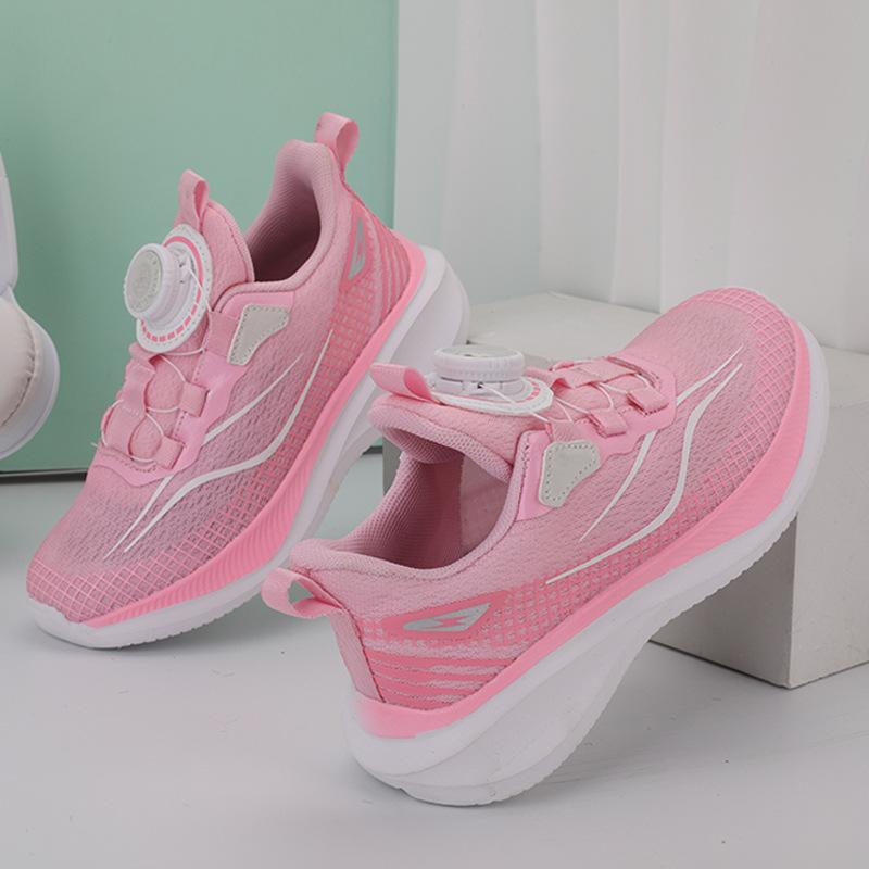 Children's Sports Shoes Are Refreshing and Breathable Mesh, New Boys and Girls Cushioning, Light Rotating Buckle Running Shoes Are In Stock.