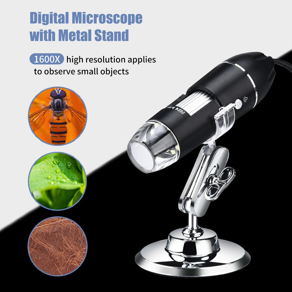 1600X USB Digital Microscope for Industrial View Hand-held Detecting with 8 White LED Lights