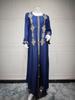 Middle Eastern Floral Embroidered Muslim Jalabiya Robe, Dubai Dress