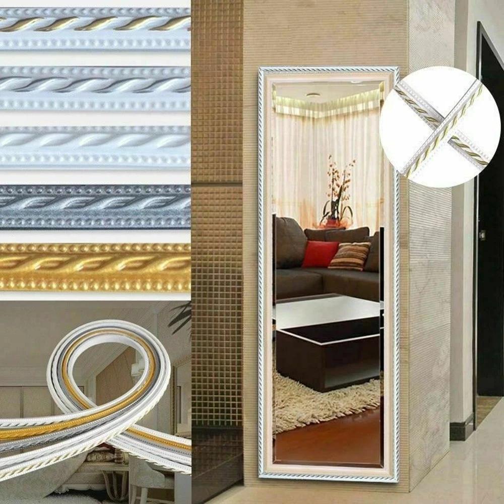 3mx12mm Faux Embossed Wall Decorative Line Skirting Border Self-adhesive Waterproof Baseboard Wall Stickers for Room Decoration