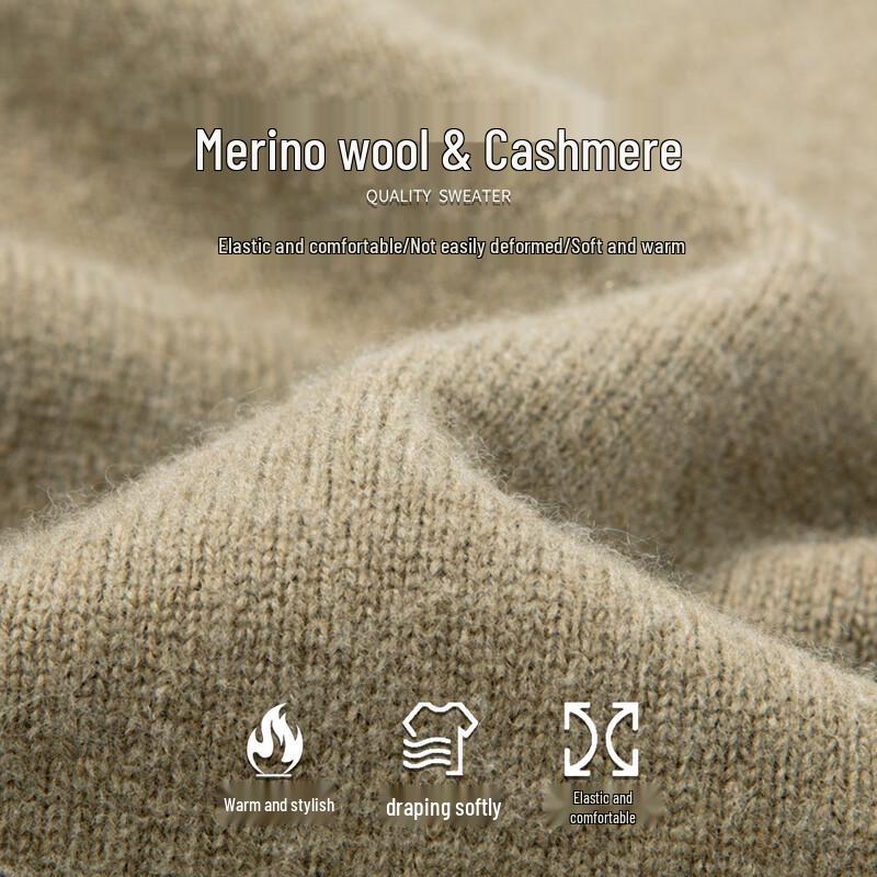 Luotz Men's Winter Thickened Round Neck Wool Sweater