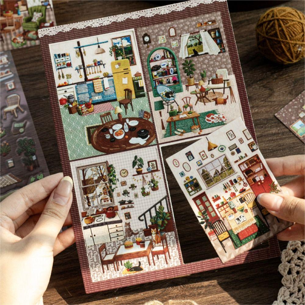 3D 3D Landscape Sticker 4 Themes Miniature Scene Collage  Decompress