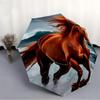 1pc Ocean Horse Automatic Folding Umbrella Portable Collapsible 8-Rib Umbrella for All Seasons, Casual Outdoor Accessory, B61