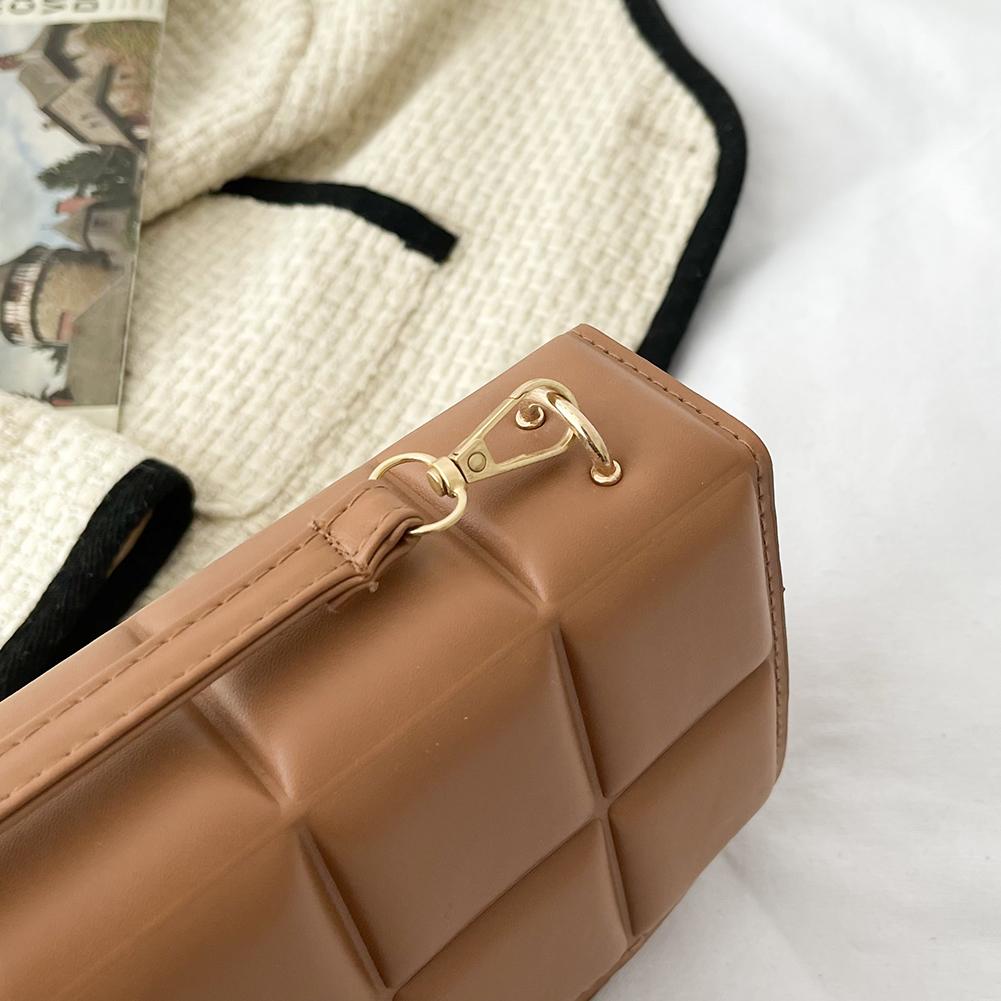 Women Chocolate Square PU Leather Flap Crossbody Bags Fashion Flap Small Handbags Name Card Holder Holiday Gift