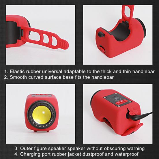 Lanterna Bicicletă Luminozitate Ridicată Încărcare USB Impermeabilă Ecran Tactil LED Lumină Față Bicicletă Montană Far Claxon pentru Ciclism în Aer Liber