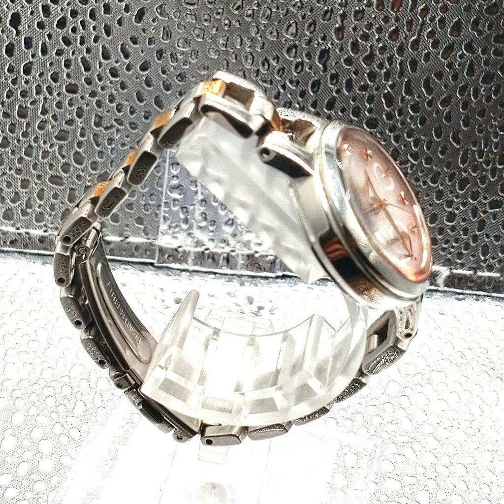 [USED] Working Seiko Tissé Radio-Controlled Watch, Heart Pink, Silver, Solar