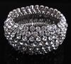 Exaggerated, Super Flash Full Diamond Metal Elastic Wide Bracelet Bracelet Female Big-Name Jewelry