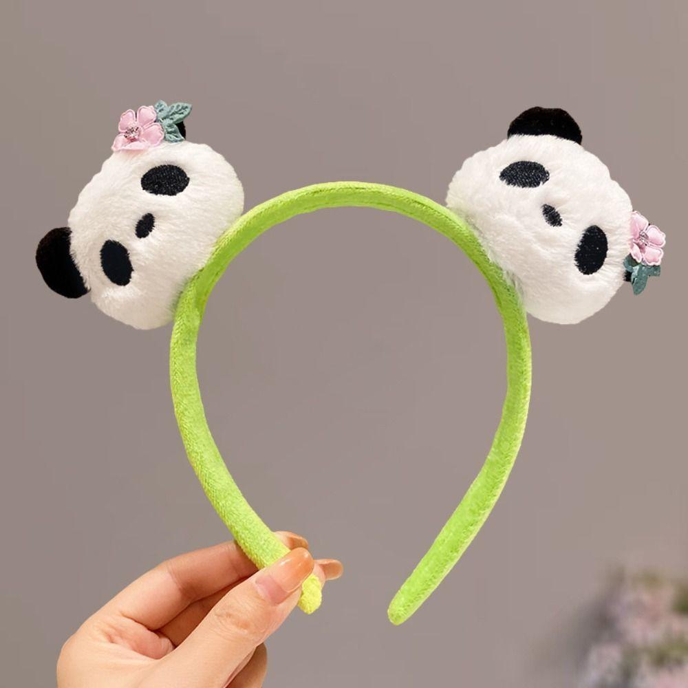 Chinese Style Panda Headband Zoo Hair Clip Plush Doll Hair Hoop Sweet Cartoon Hair Band  Outdoor
