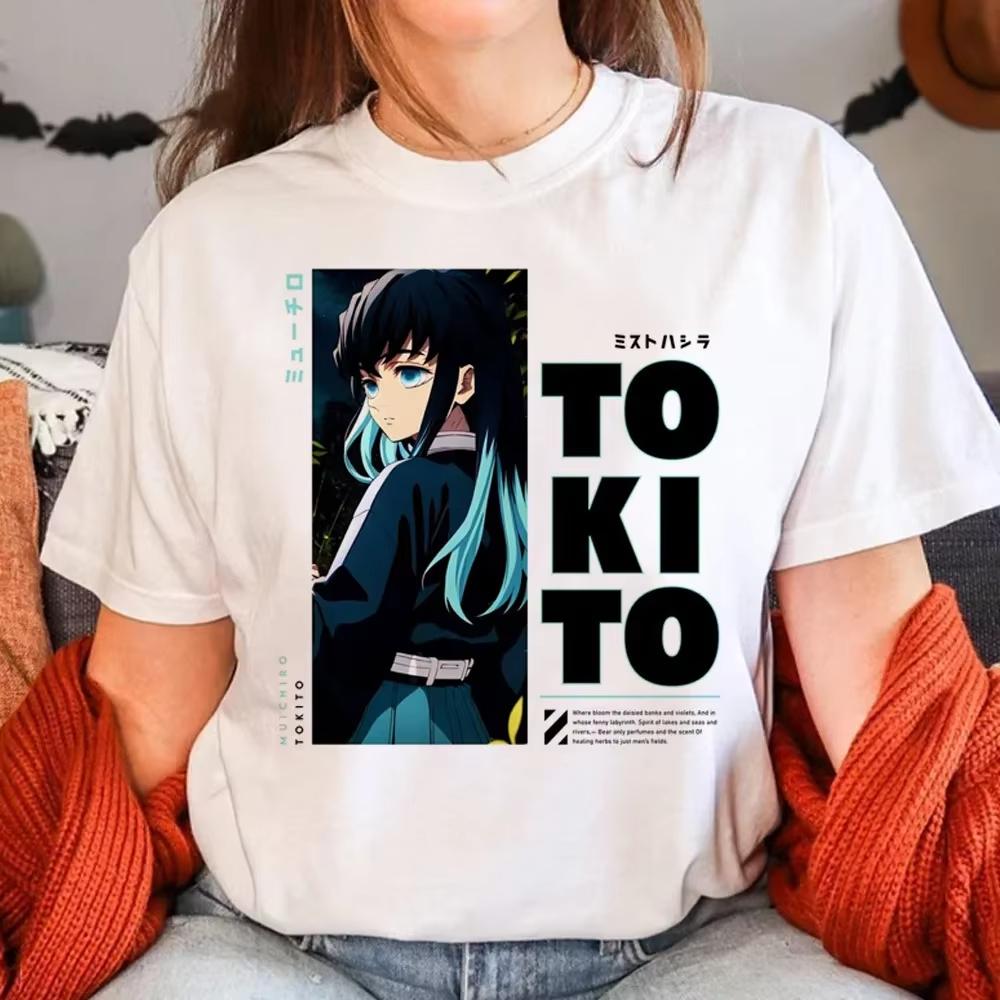 Muichiro Tokito T-Shirt Damen Herren Harajuku Sommer Manga T-Shirts Weiblich Manga Japanischer Anime Kleidung Y2k Top