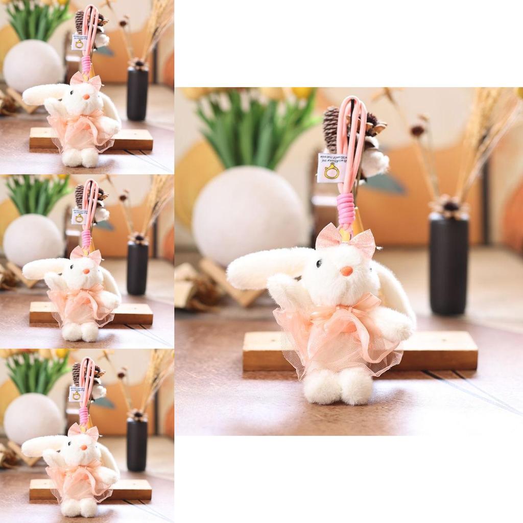 Plush Rabbit Keychain With Soft Short Pile For Kids And Bag Decor