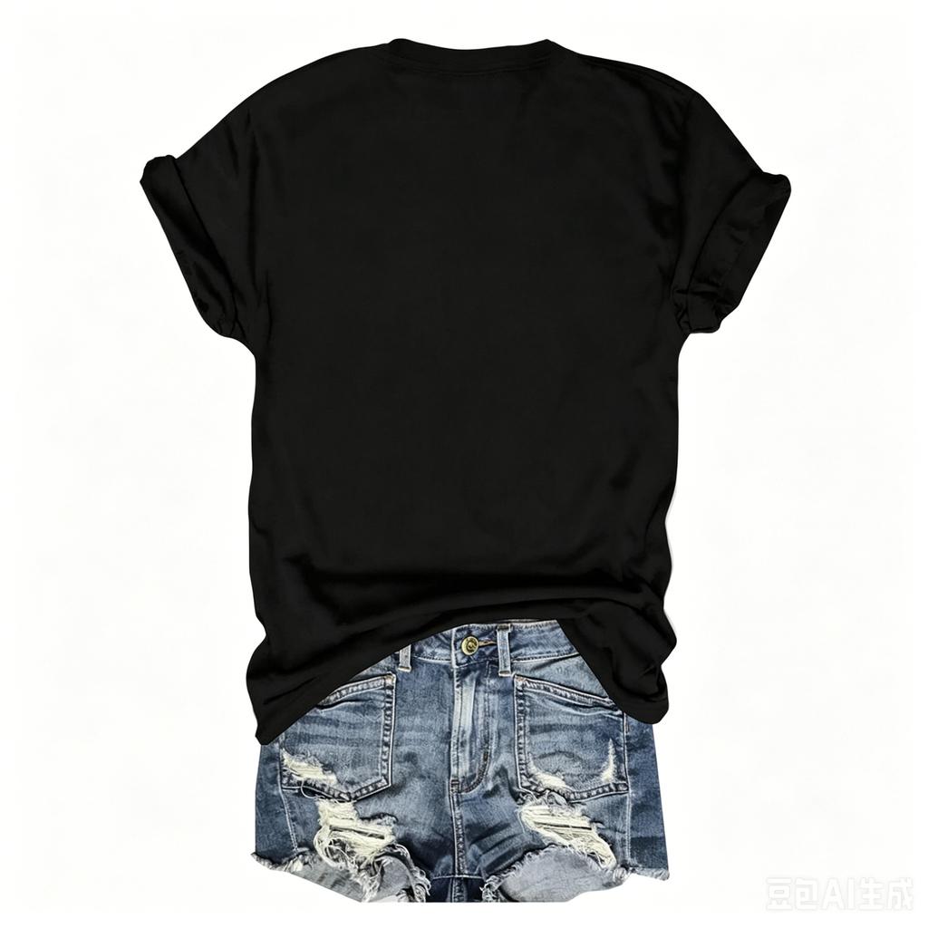 Women's Casual Letter Print Short Sleeve T-Shirt for Everyday Wear