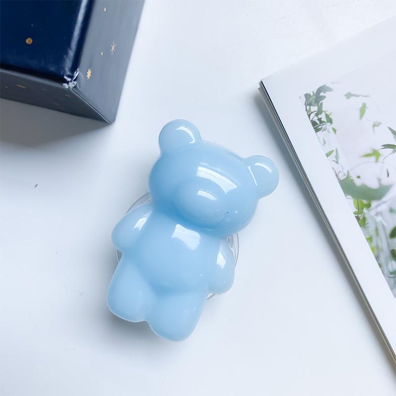 Epoxy Three-Dimensional Color Bear Mobile Phone Airbag Bracket Cute Transparent Paste Retractable Wind Ring Buckle