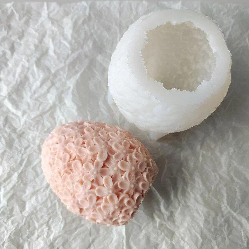 1 Pcs Large Eggs Shaped Flower Ball Candle Silicone Molds Diy Candle Making Supplies Wholesale Handmade Molds For Resin