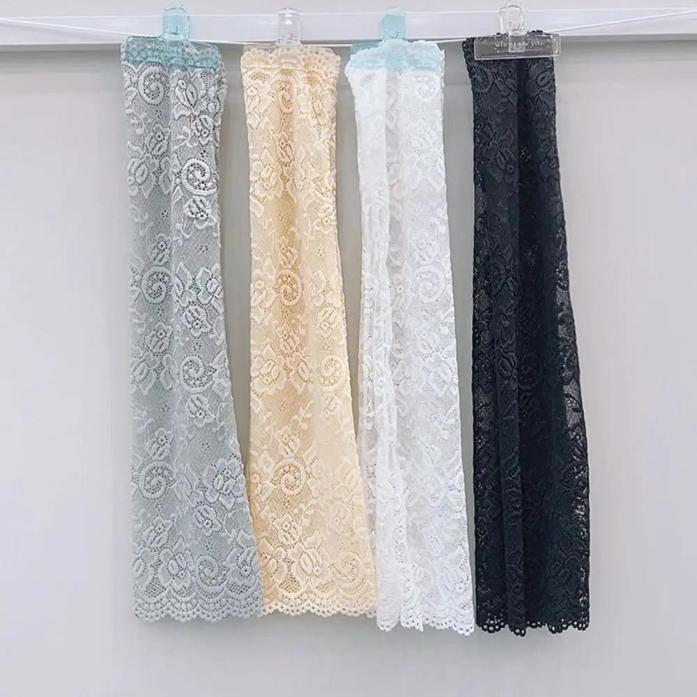 Anti-UV Lace Ice Silk Sleeves Sun Protection Long-sleeved Glove Sunscreen Sleeve Arm Covers UV Insulation Cycling Gloves Outdoor