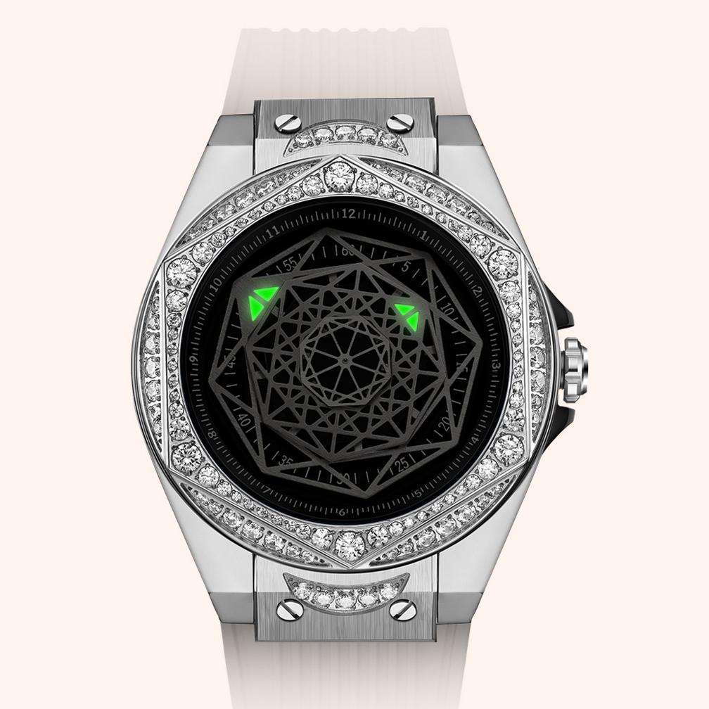 Dámské luxusní hodinky 36mm dámské náramkové hodinky Quartz Luminous vodotěsný silikonový řemínek 112ks Crystal