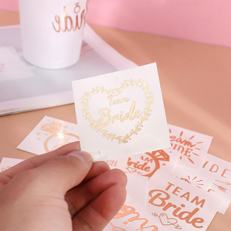 10pcs Team Bride Tattoo Sticker for Wedding Bridal Shower Decoration Bachelorette Hen Party Supplies Bride to be Bridesmaid Gift