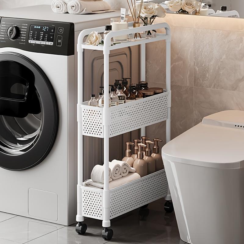 3 Tier Slim Rolling Utility Cart Narrow Storage Shelf Mobile Kitchen Bathroom Gap Organizer Unit with Wheels