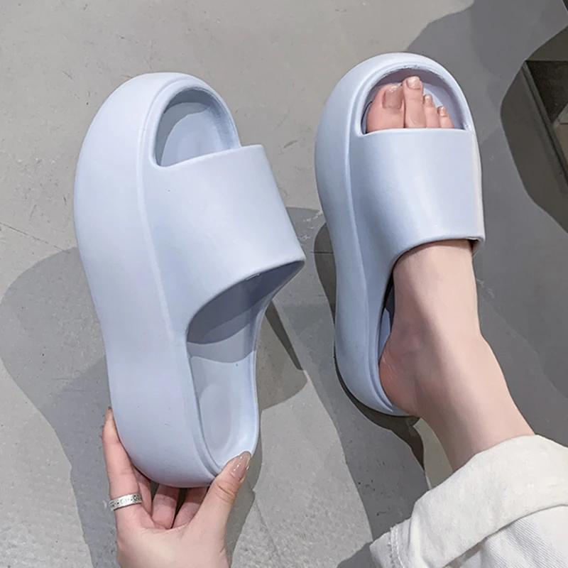 Fashion Summer Thick Bottom Eva Slippers Women Comfortable Non Slip Platform Sandals Woman 2025 Soft Sole Cloud Slides Shoes Female