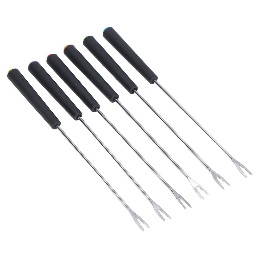 6 Pcs Fondue Forks Stainless Steel Corrosion Resistant Long Forks for Cake Chocolate Fruits Cheese F