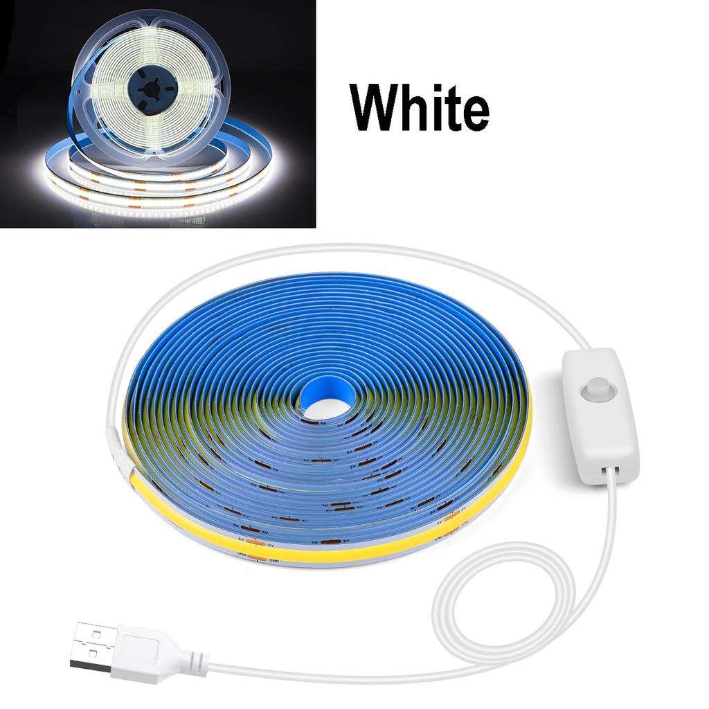 Push Button Switch Control USB LED Strips Lamp 1m 2m 3m 4m 5m TV Backgrount Lighting Luz COB LED Light for Home Room Decoration