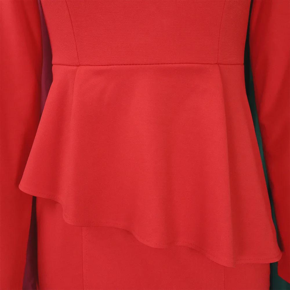 Vestido Elegante de Otoño 2022 de Talla Grande con Manga Larga y Cuello Oblicuo para Mujer