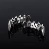 Hip Hop Iced Out Cuore 8 Denti Grillz Set Completo Superiore Inferiore Bling Zircone Copri Denti Decorazione Rapper Gioielli Dentali
