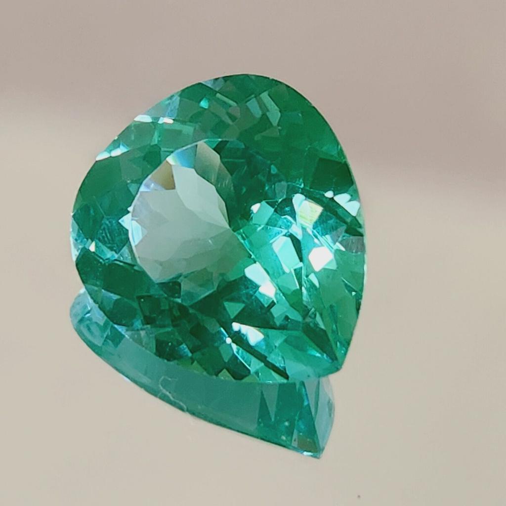Natural Flawless Green Parti Sapphire Loose Heart Cut Gemstone 15x14 MM