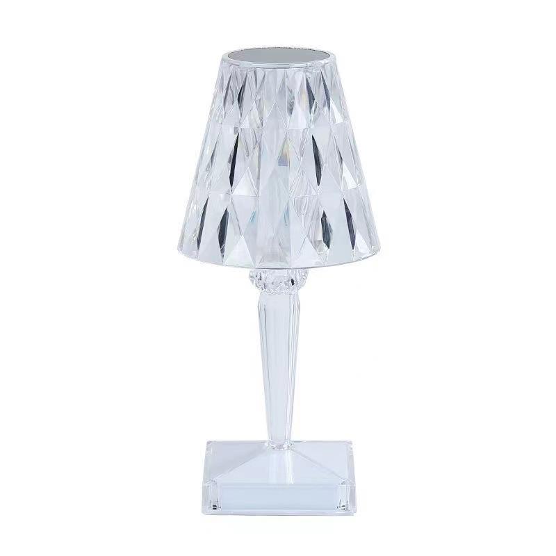 

Современная Простая Изящная Акриловая Настольная Лампа USB Перезаряжаемая Сенсорная Настольная Лампа Украшение Спальни Светодиодный Ночник в Форме Бриллианта Mini - Metal Base