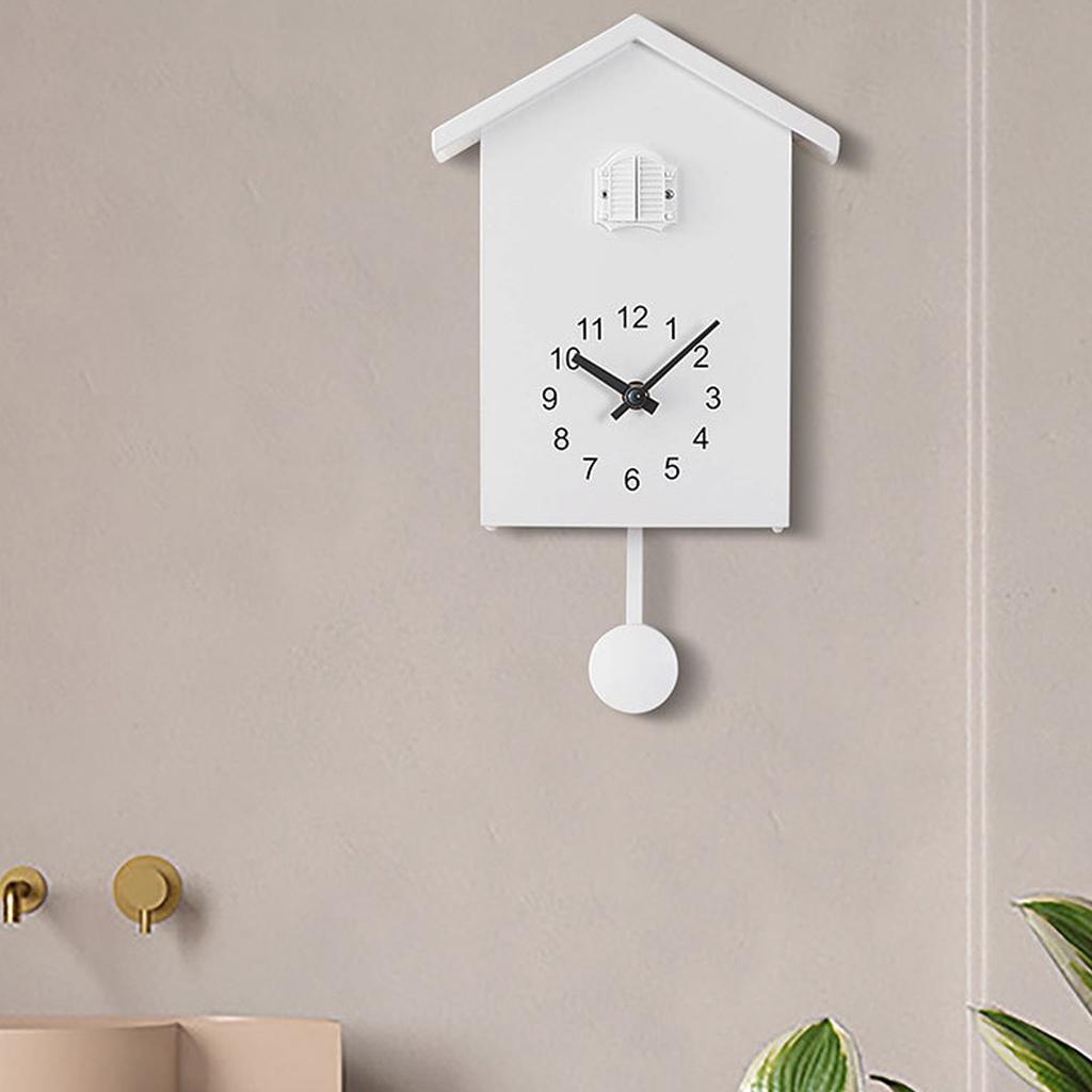 Bird House Wall Clock Bird Voice Call Nordic Bird House Wall Hanging Clock for Bedroom Living Room