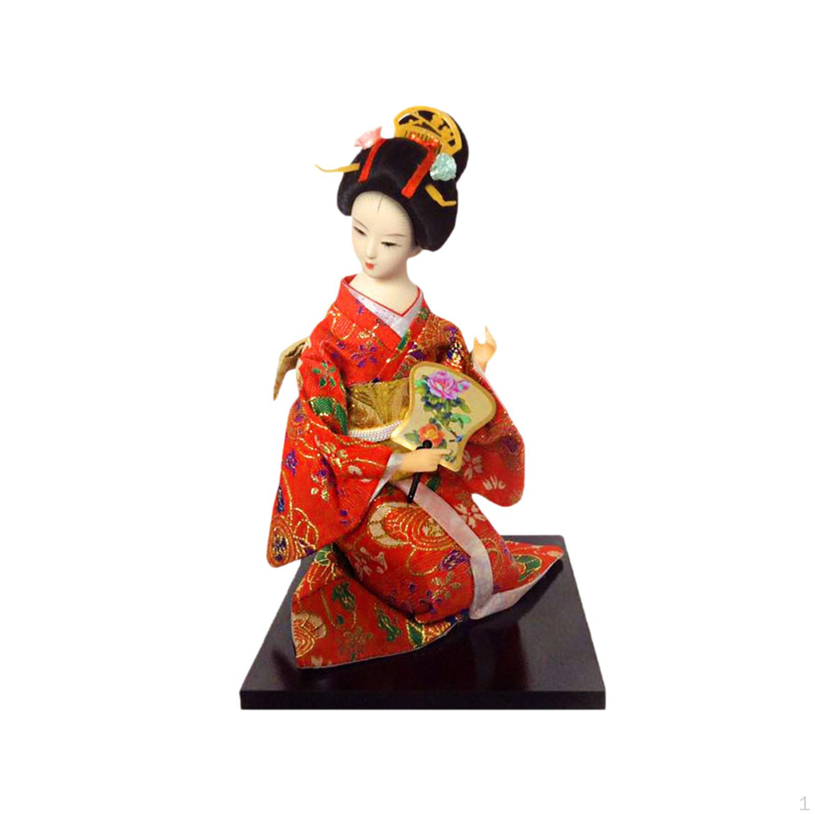 Asian Japanese Geisha Kimono Doll Collectible Figurines for Shelf Present