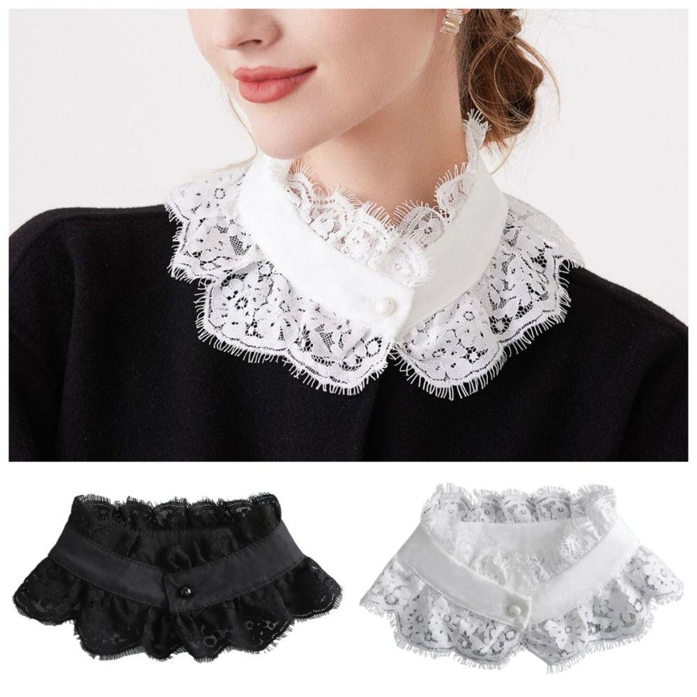 Sweet Fake Lace Collar Exquisite Lace Neckline Simple Detachable Lapel Collar  Women/girls