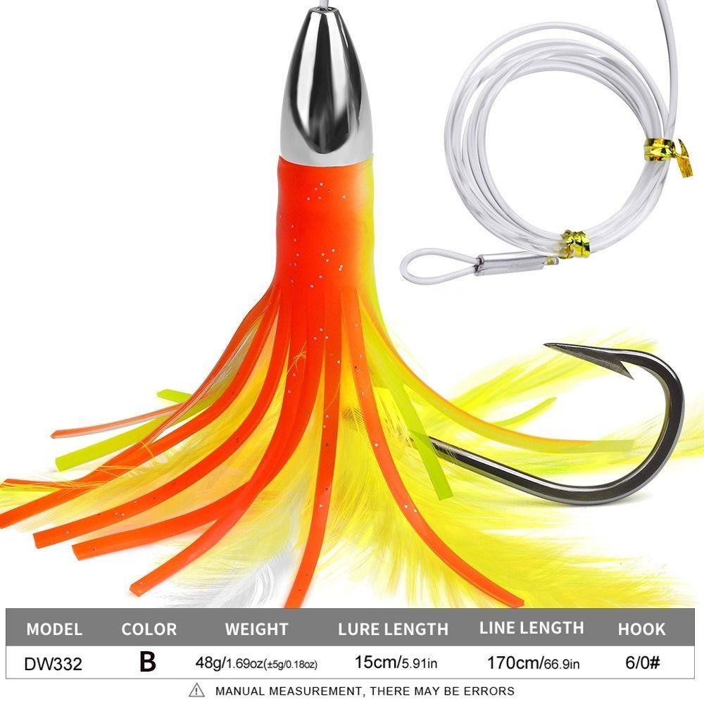 15CM/48G Trolling Skirt Fishing Bait Soft Silicone Squid Skirt Lure 2024 Tuna Lures