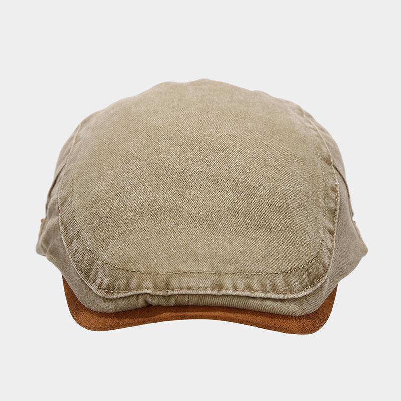 New Spring Summer Outdoor Cotton Beret Solid Color Denim Stylish Flat Visor Hat Casual Adjustable Unisex Vintage Newsboy Caps