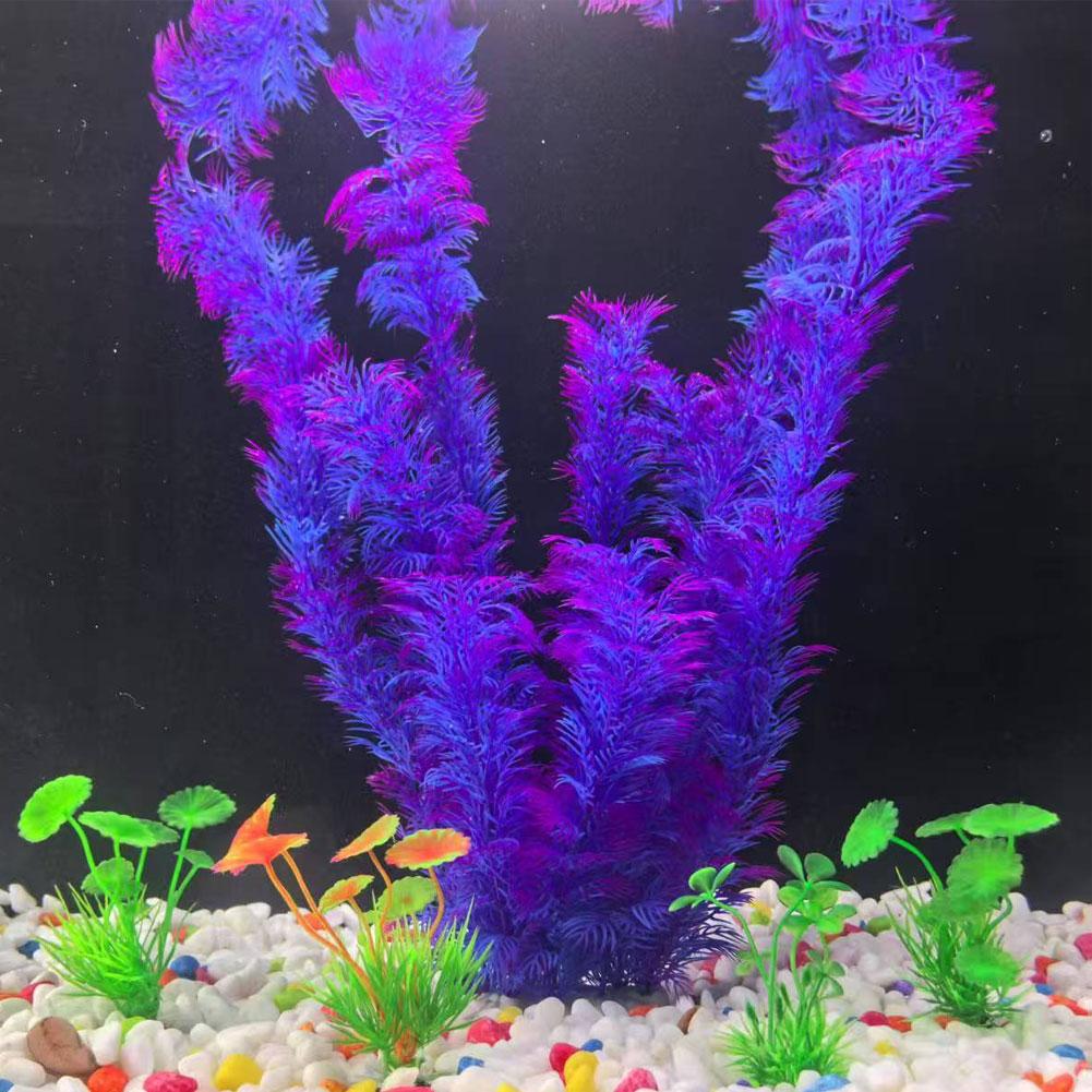 38cm Aquarium Plastic Plants Soft Artificial Fish Tank Decor Low Maintenance for Freshwater/Saltwater Tank Aquascaping Ornament