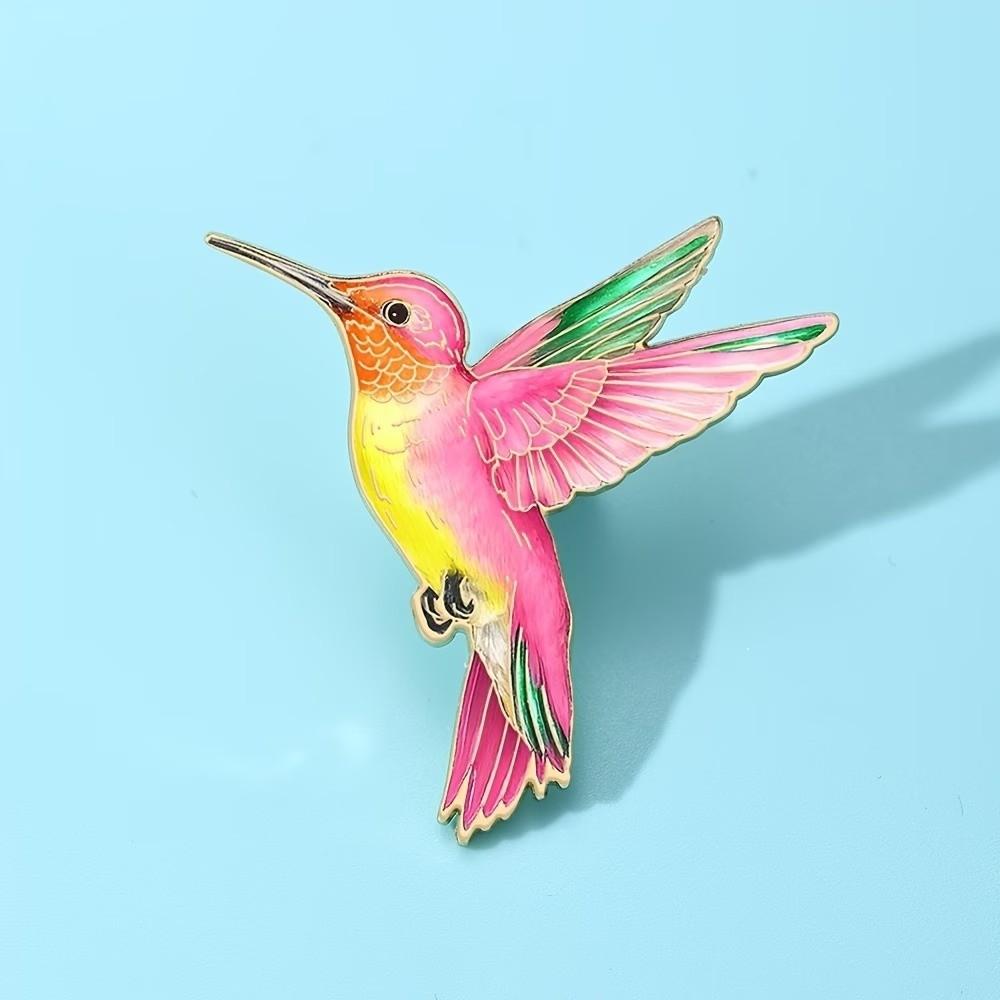 Light Luxury Bird Badge Pin Vintage Bird Metal Pin Cute Hummingbird Enamel Brooch  Gifts