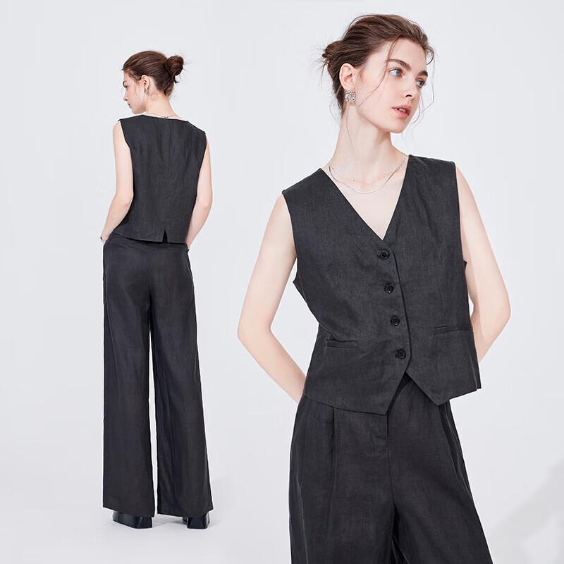 Navigare Women's Linen Blend Layered Suit Vest