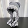 Kitten Plush Hat Women's Autumn and Winter Cute Student Ear Protection Warm Hat Showing Face Small Big Head Circumference Versatile Wool Hat
