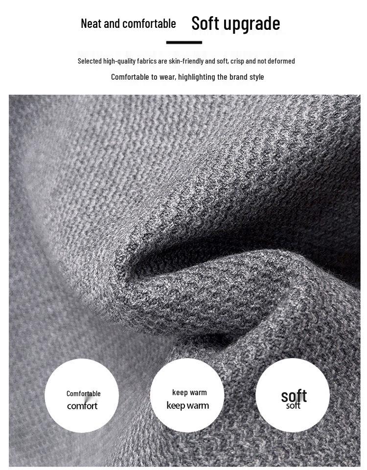 Men's Casual Solid Color Knitwear - Cross-border Autumn/Winter Versatile Base Layer