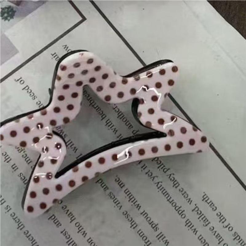 Elegante Fermaglio per Capelli Coreano con Charms a Forma di Stella in Acetato Acconciatura Ideale per Donne