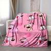 1Pc Pink Dogs Heart Flannel Blanket, Soft And Comfortable, Casual Warm, Camping Travel, Christmas, Halloween Xmas Gift N1345