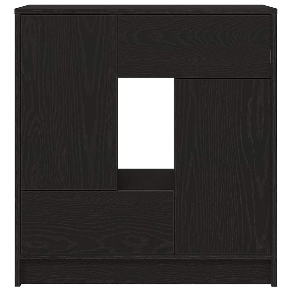 Sideboard with Drawers and Doors Black Oak Effect